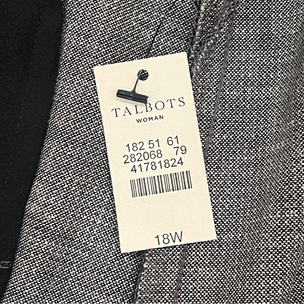 NEW $129 Talbots Woman Newport Ankle Trousers Black/White Melange 18 Elasticized - Picture 10 of 16